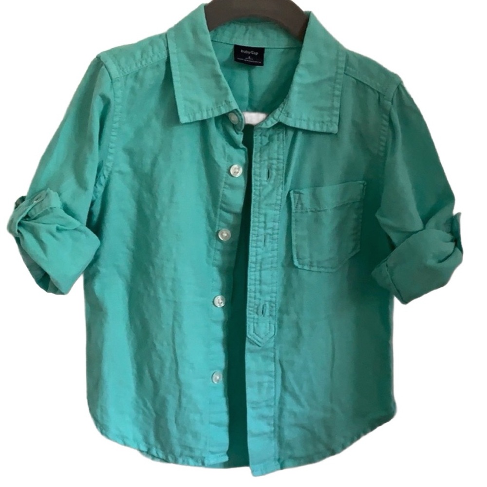 Like New⭐️ Gap Surf Seafoam Blue Button Shirt 2T